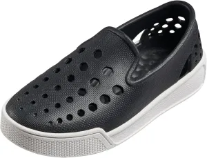 Joybees Kids Skate Sneakers, Childrens Slip-On Water Shoes for The Beach, Pool, Water Friendly and Breathable, Black/White, Junior 3