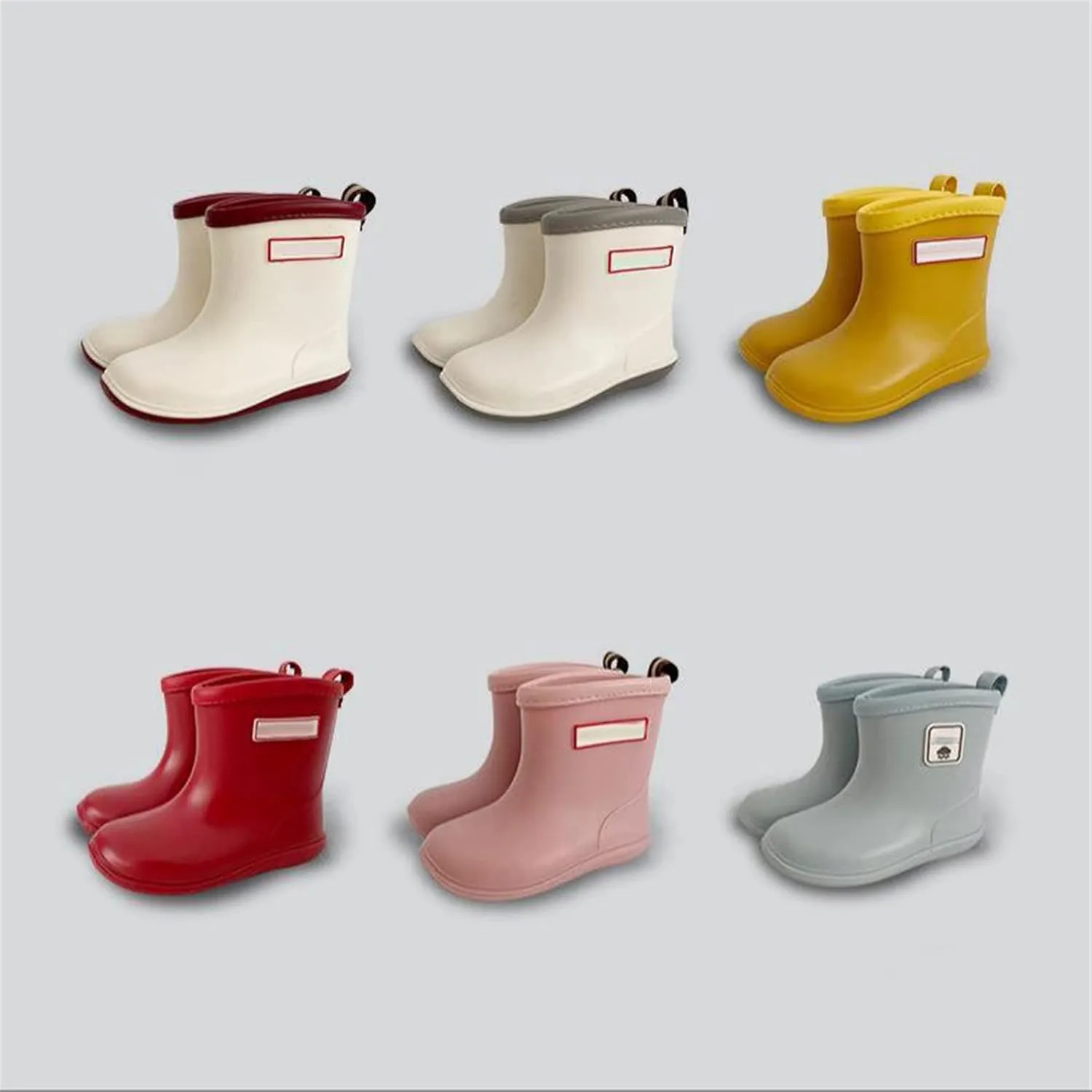 Kids Baby Easy On Rain Shoes Boots for Toddler Short Rain Boots Lightweight Rainy Day Shoes Rain Boots