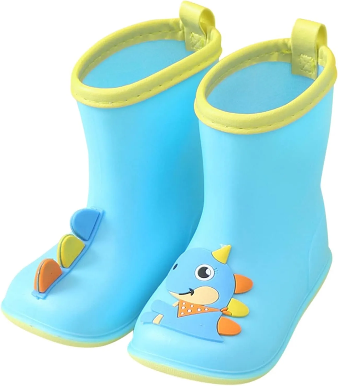 Kids Dinosaur Rain Boots for Boys Girls Mud Boots Waterproof Toddler Lightweight Rainboots with Easy-On Handles