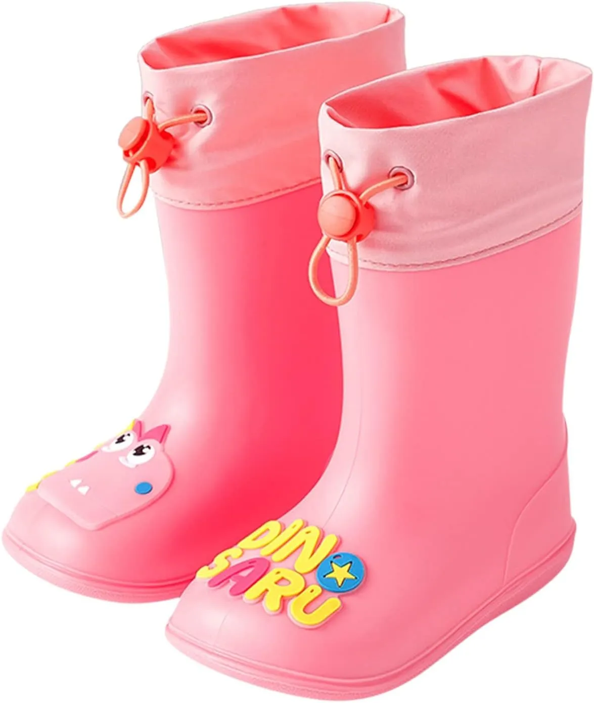 Kids Dinosaur Rain Boots With An Elastic Boot Collar Toddler Rain Shoes Yellow Rain Boots Toddler Girls Rainboots