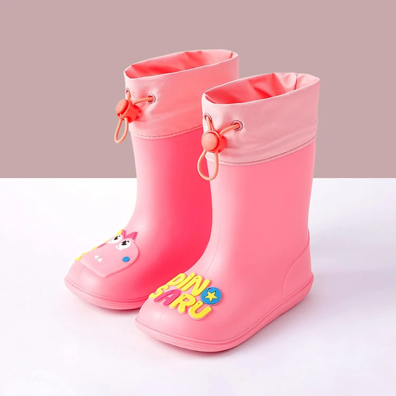 Kids Dinosaur Rain Boots With An Elastic Boot Collar Toddler Rain Shoes Yellow Rain Boots Toddler Girls Rainboots