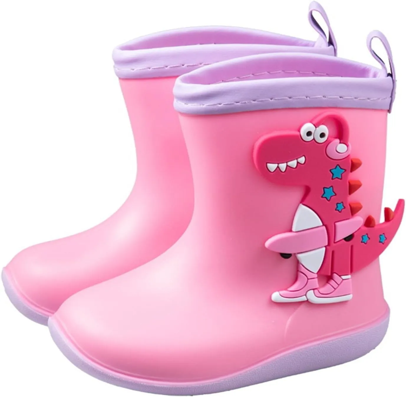 Kids Rubber Rain Boots Toddler Non Slip Water Shoes Cute Cartoon Dinosaur Waterproof Boots for Boys Boys' Snow Boots