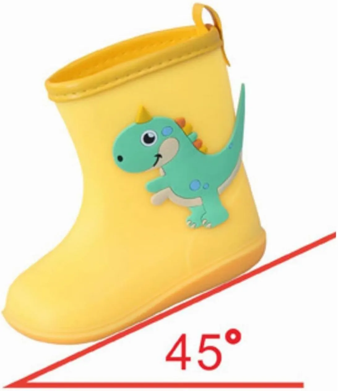 Kids Rubber Rain Boots Toddler Water Shoes Cute Cartoon Dinosaur Rain Boots for Boys Girls Waterproof Mud Boots