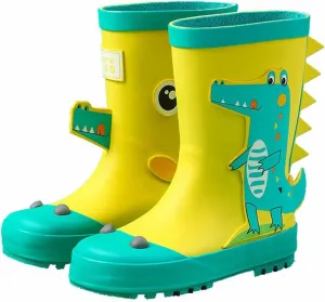 Kids Short Rain Boot for Boys Girls Children Cute Cartoon Non-Slip Lightweight Insulated Mud Boots Water Shoes