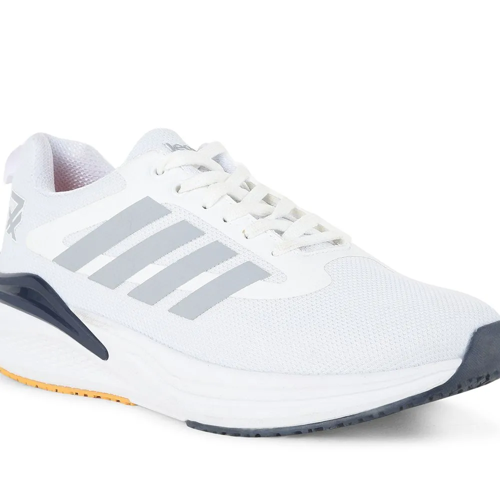 Leap7x White Sports Lacing Running Shoes For Men CAPSICO-1 By Liberty