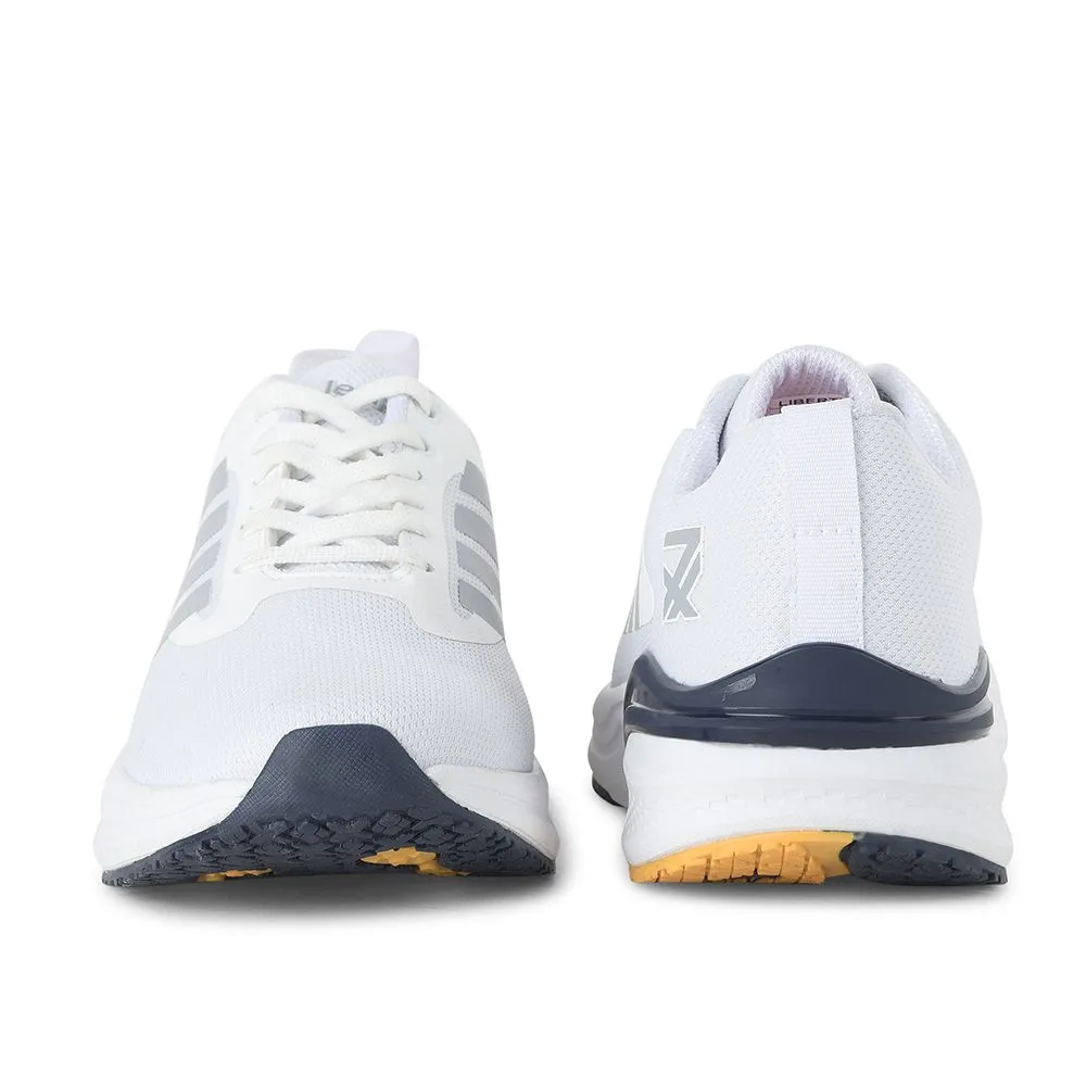 Leap7x White Sports Lacing Running Shoes For Men CAPSICO-1 By Liberty