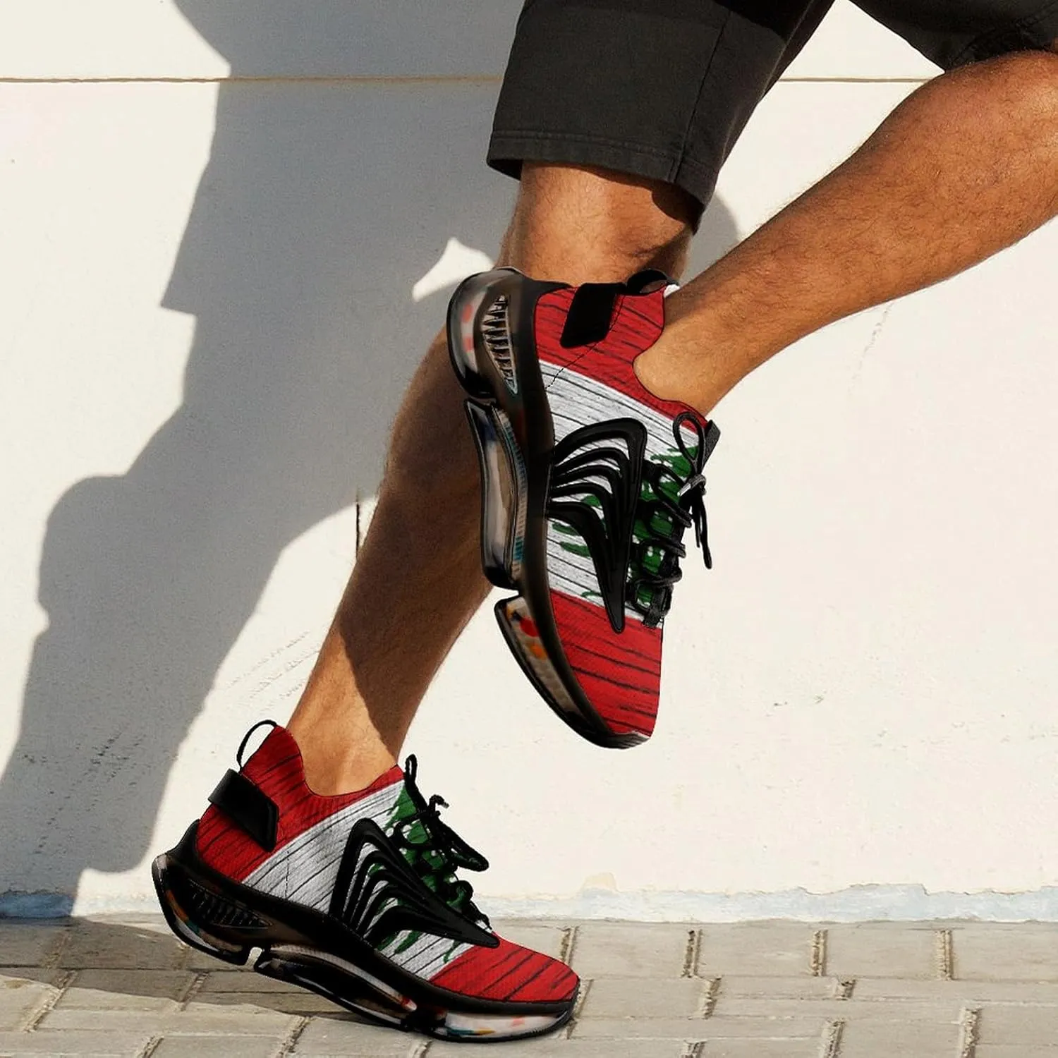 Lebanon Wood Texture Lebanese Walking Shoes for Men Lightweight Tennis Fashion Elastic Sports Shoes Cushion Basketball Shoes