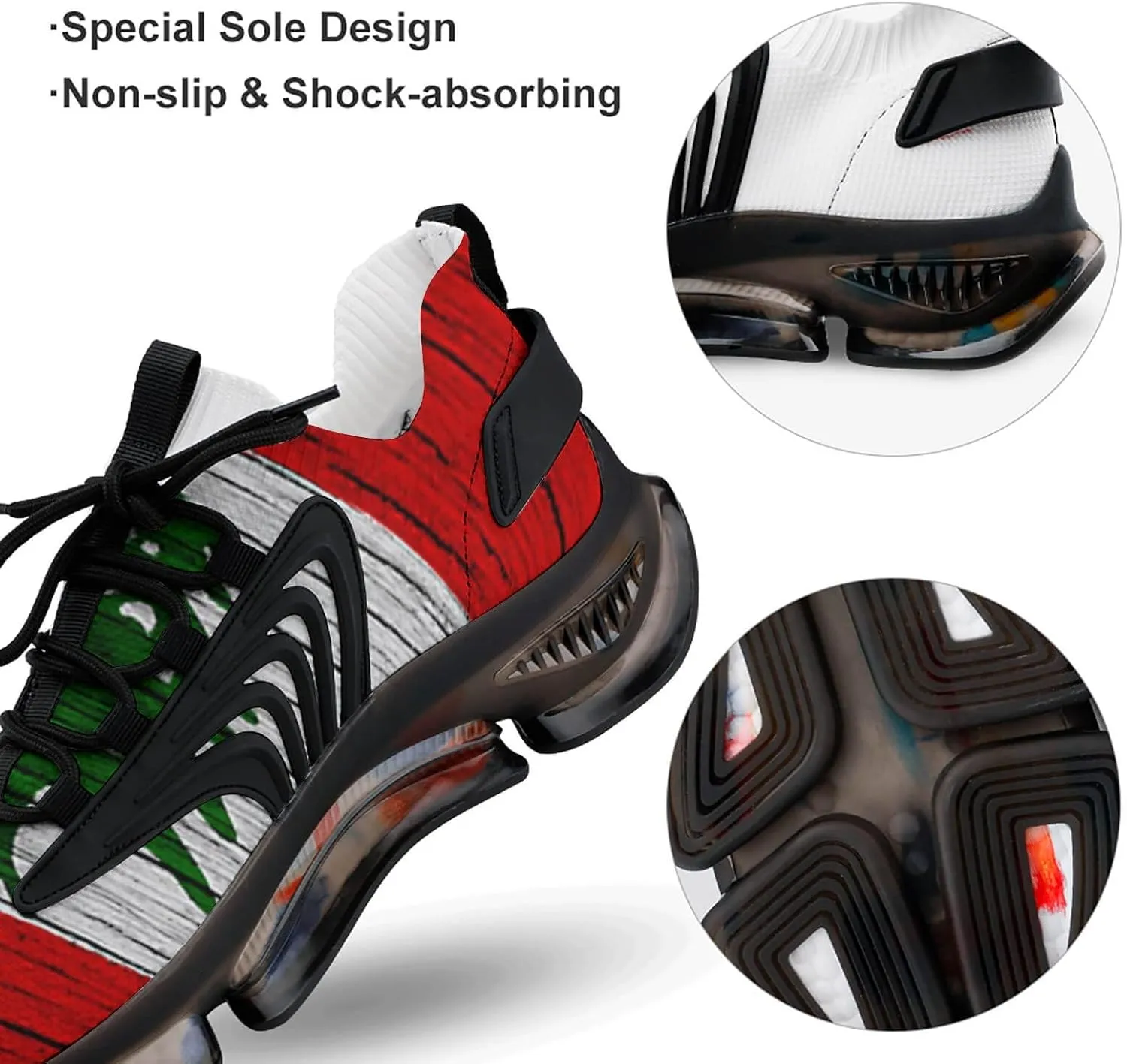 Lebanon Wood Texture Lebanese Walking Shoes for Men Lightweight Tennis Fashion Elastic Sports Shoes Cushion Basketball Shoes
