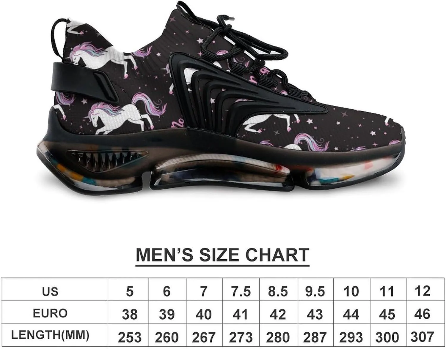 Magic Unicorrn Walking Shoes for Men Lightweight Tennis Fashion Elastic Sports Shoes Cushion Basketball Shoes