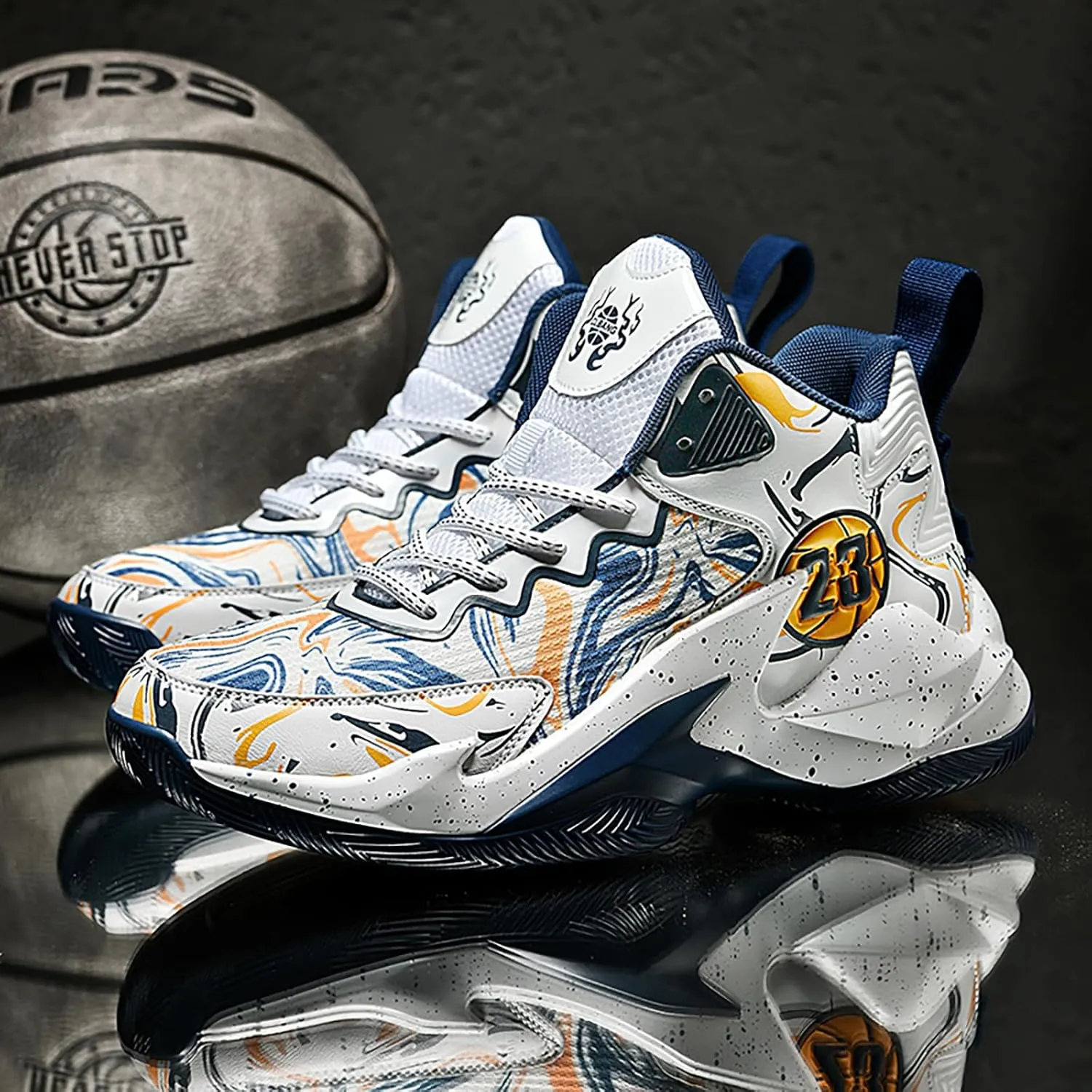 Men Basketball Shoes Fashion Athletic Sneakers Outdoor Sport Shoes Lightweight Volleyball Shoes Non Slip Basketball Shoes