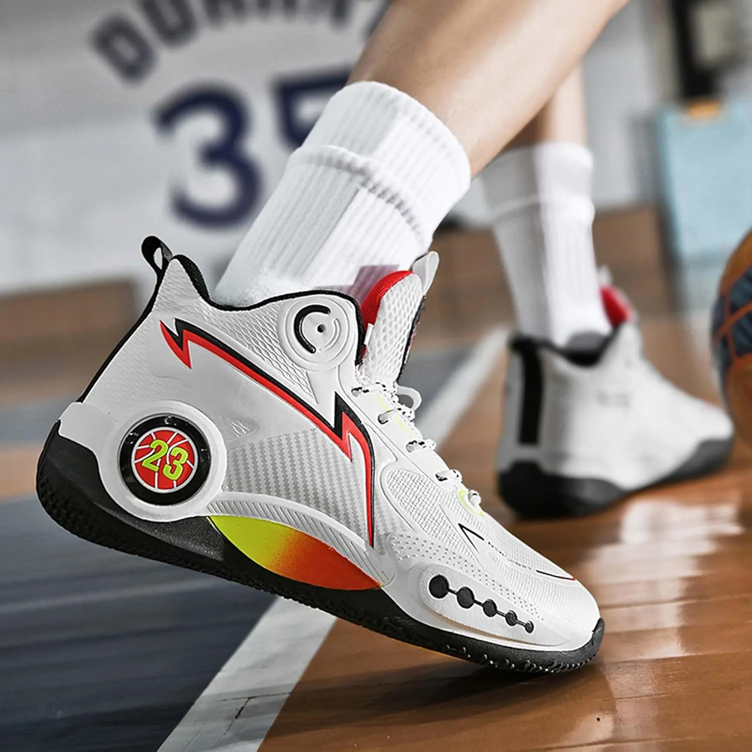 Mens Basketball Shoes Waterproof Durable Lightweight Loose Breathable Sneakers