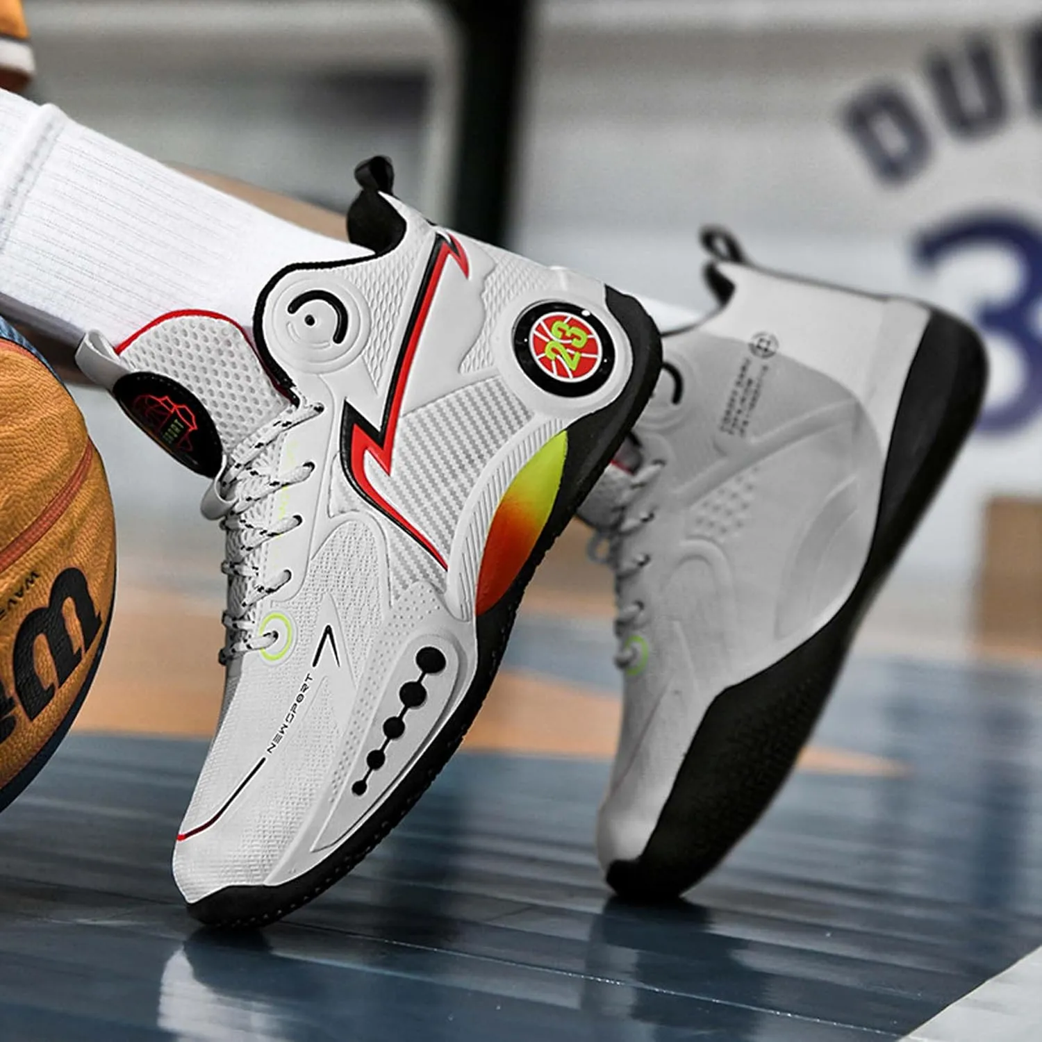 Mens Basketball Shoes Waterproof Durable Lightweight Loose Breathable Sneakers