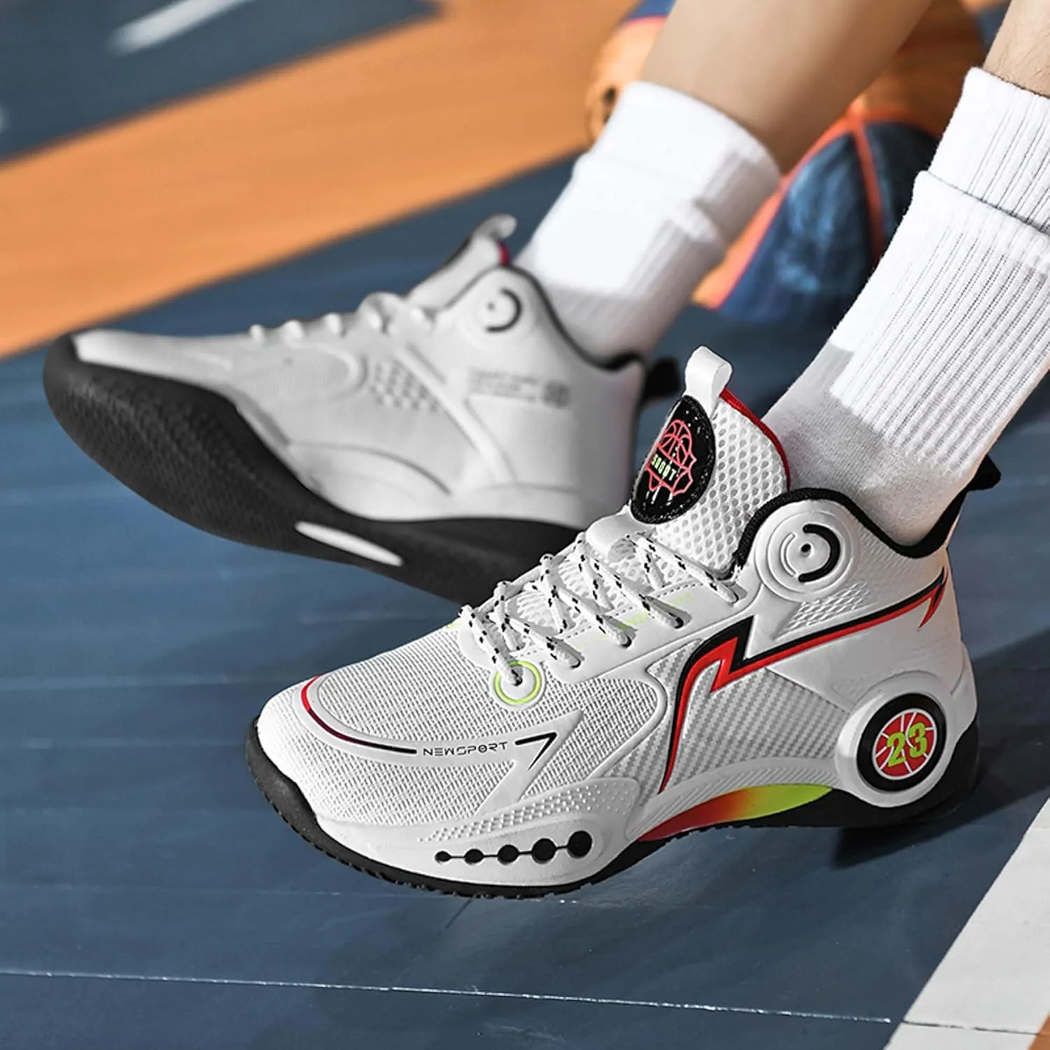 Mens Basketball Shoes Waterproof Durable Lightweight Loose Breathable Sneakers