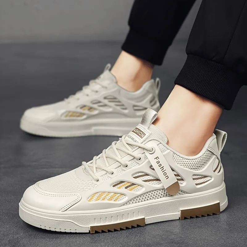 Men's Breathable Mesh Casual Skateboarding Shoes, Fashion Sneakers for Spring Summer