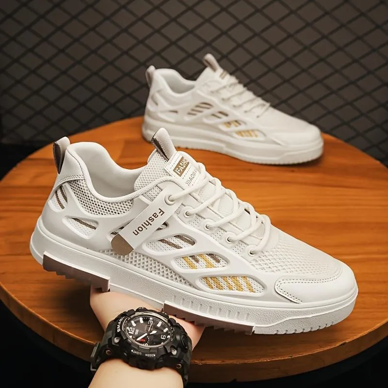 Men's Breathable Mesh Casual Skateboarding Shoes, Fashion Sneakers for Spring Summer