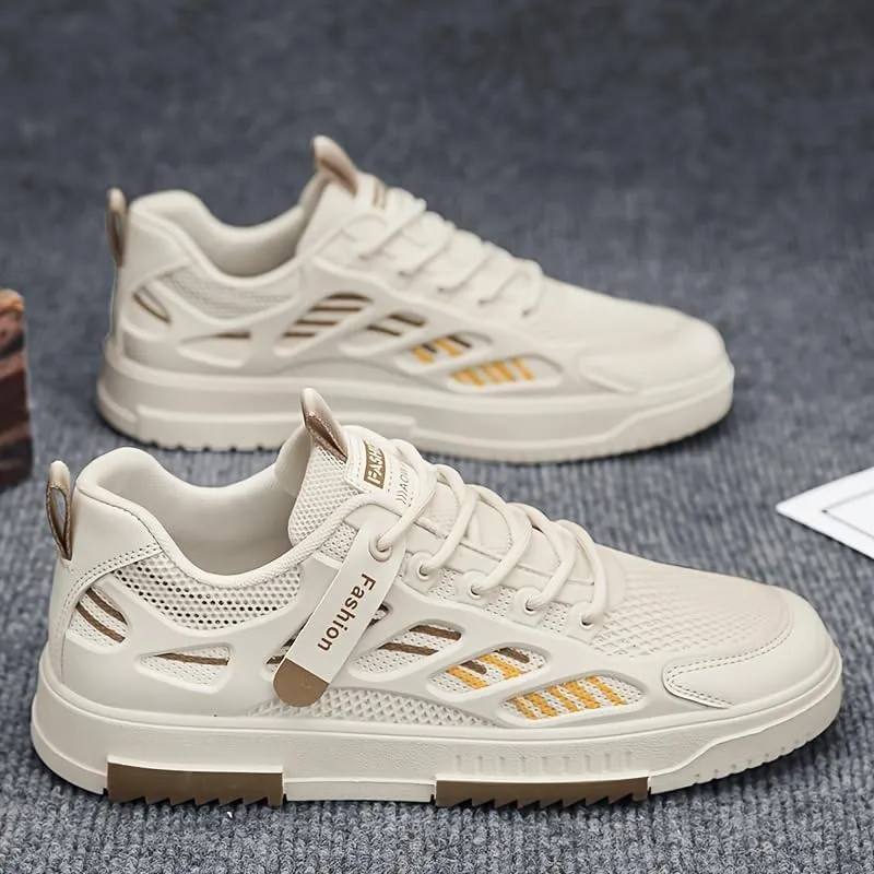 Men's Breathable Mesh Casual Skateboarding Shoes, Fashion Sneakers for Spring Summer