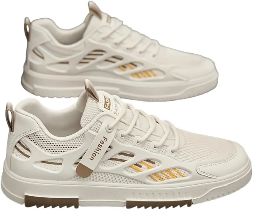 Men's Breathable Mesh Casual Skateboarding Shoes, Fashion Sneakers for Spring Summer