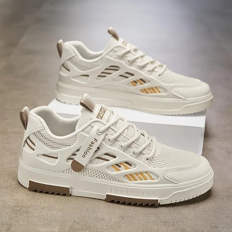 Men's Breathable Mesh Casual Skateboarding Shoes, Fashion Sneakers for Spring Summer