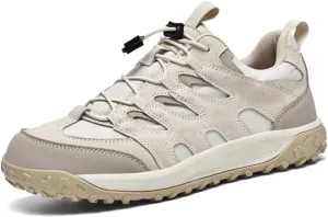 Mens Hiking Shoes Breathable Lightweight Leather Hiking Boots Fashion Lace up Shoes
