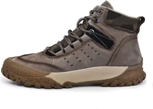 Mens Hiking Shoes Breathable Lightweight Leather Hiking Boots Fashion Training Trekking Shoes