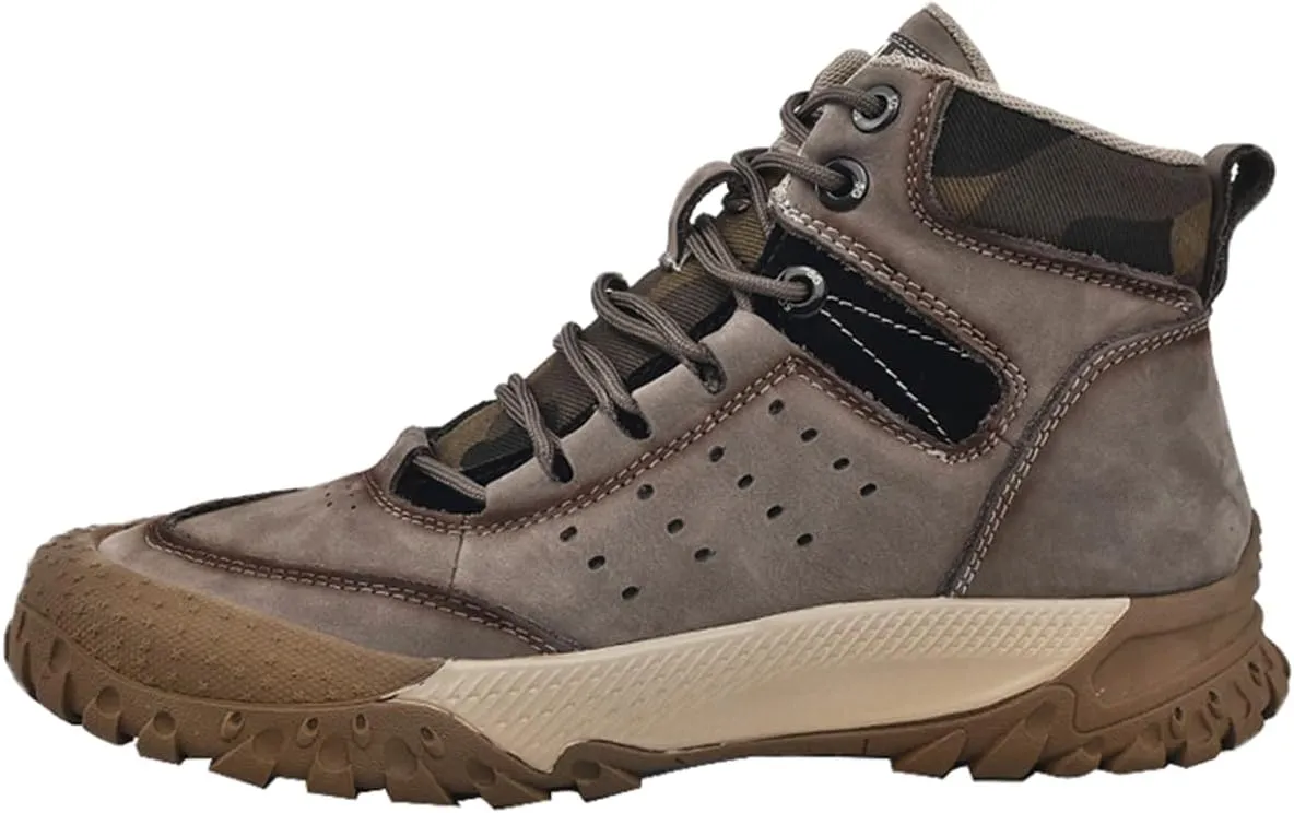 Mens Hiking Shoes Breathable Lightweight Leather Hiking Boots Fashion Training Trekking Shoes