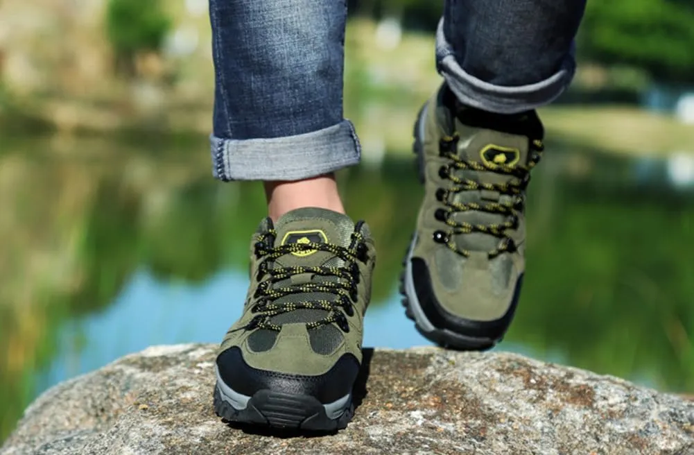 Mens Hiking Shoes Non-Slip Hiking Boots Waterproof Hiking Shoes Thick Sole Shock Outdoor Climbing Walking Camping Size 6-10