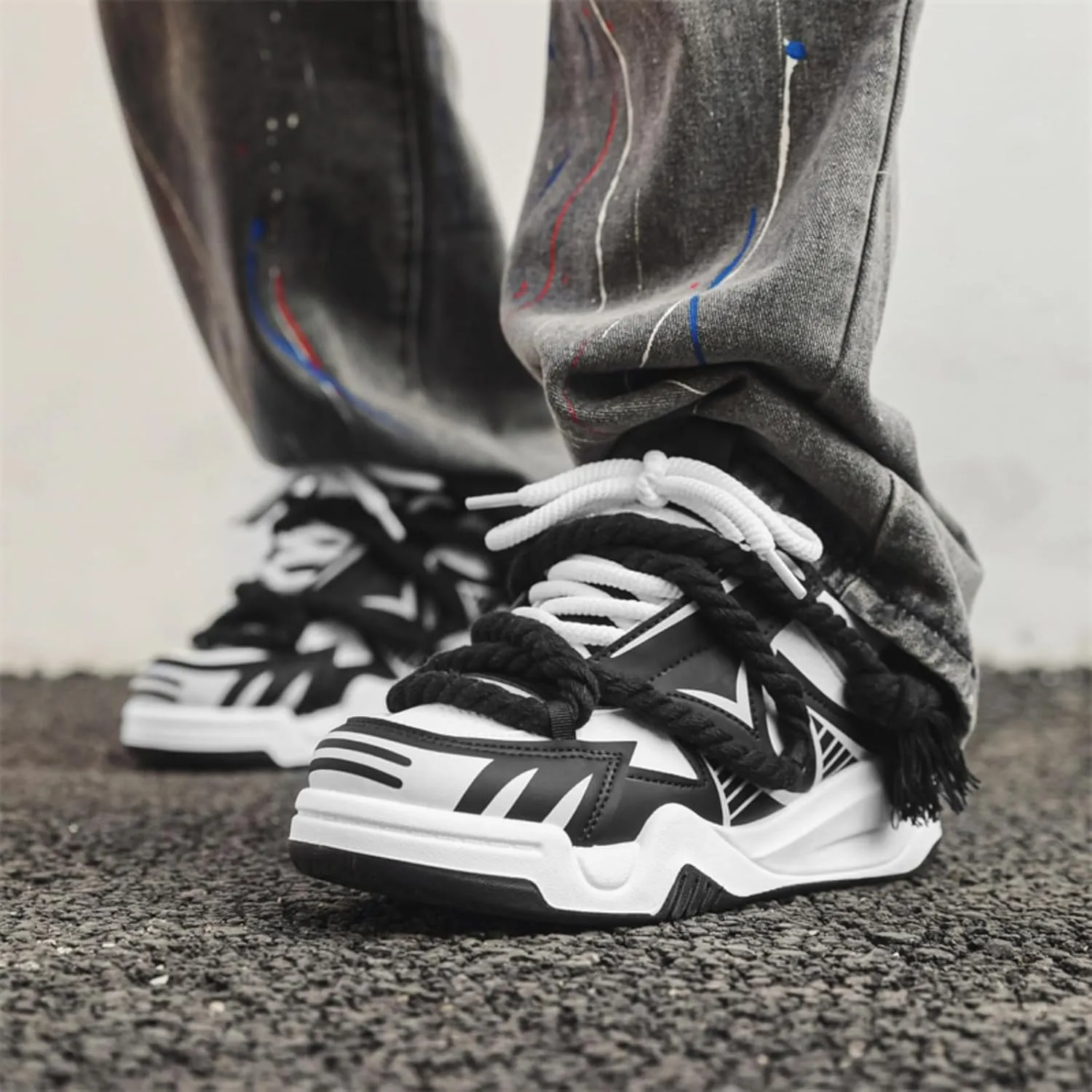 Men's Trendy Stylish Sneakers - All - Season Wear - Resistant Skateboard Shoes, Street Style Footwear for Daily & Sports