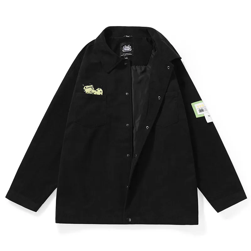Minimalist Plain Label Corduroy Jacket