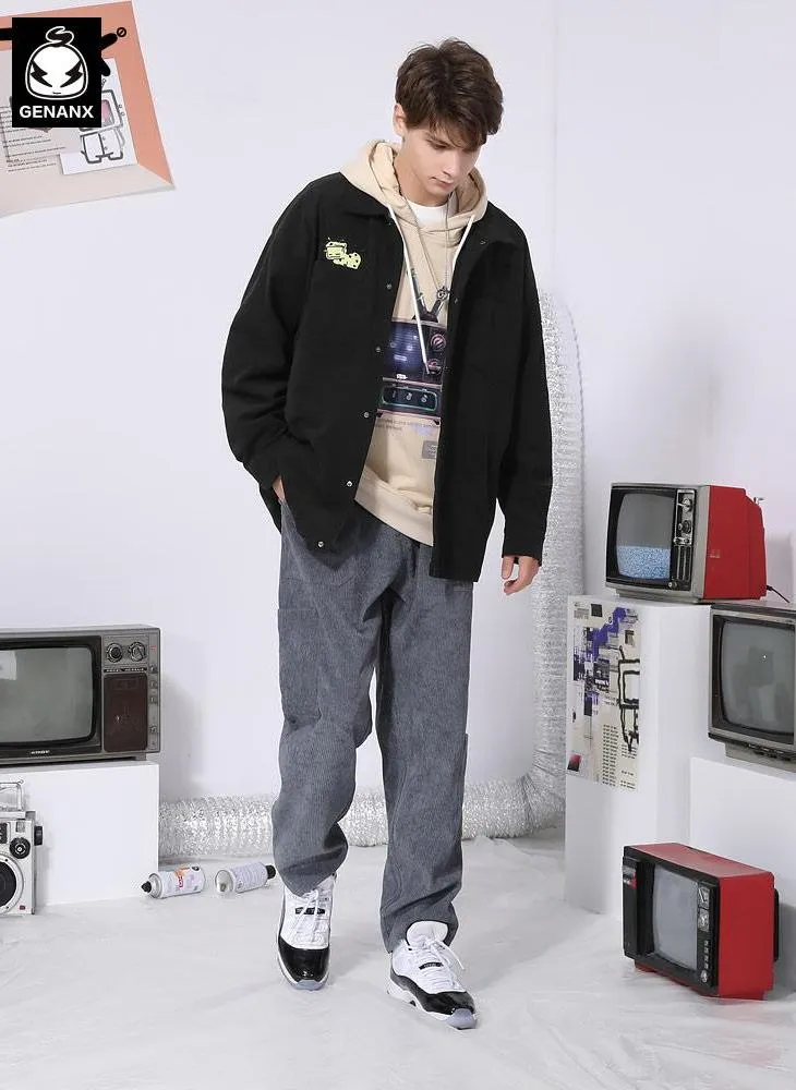 Minimalist Plain Label Corduroy Jacket