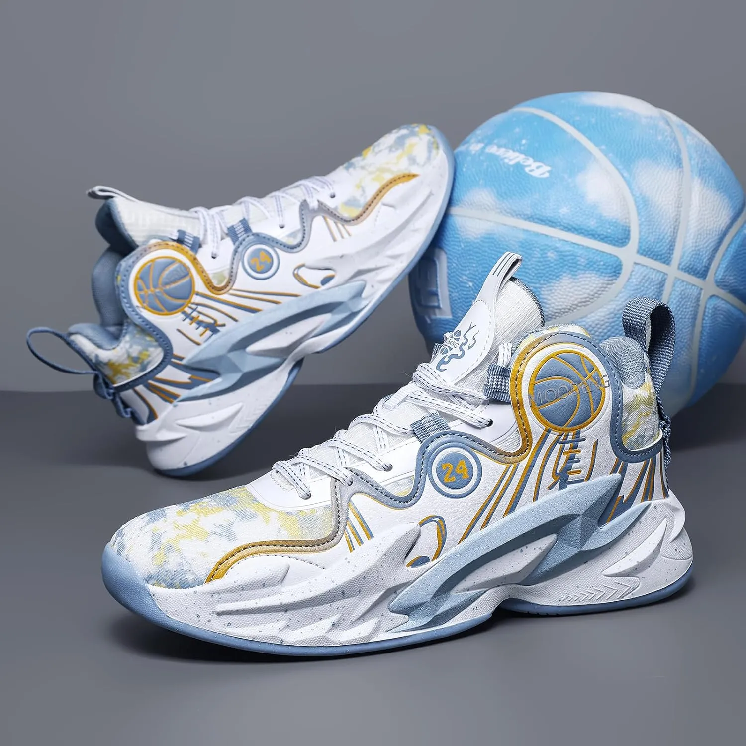 Moodeng Men's Shoes Basketball Shoes for Men Breathable Running Shoes
