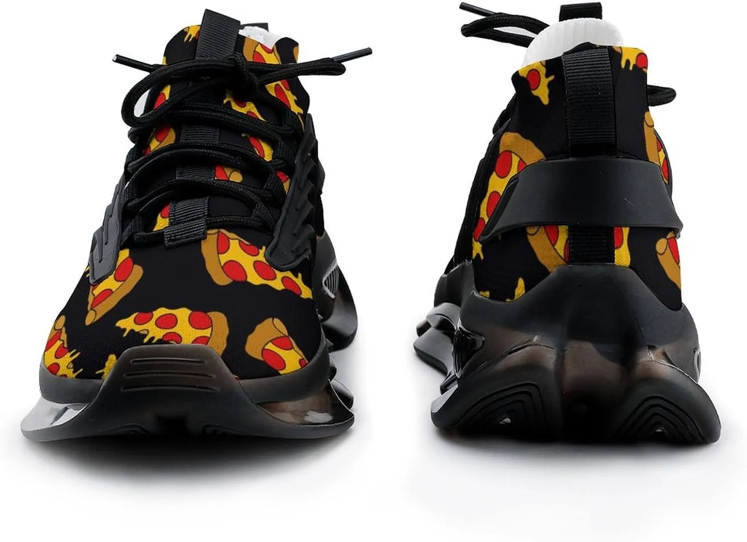 Pizza Doodle Pattern Walking Shoes for Men Lightweight Tennis Fashion Elastic Sports Shoes Cushion Basketball Shoes