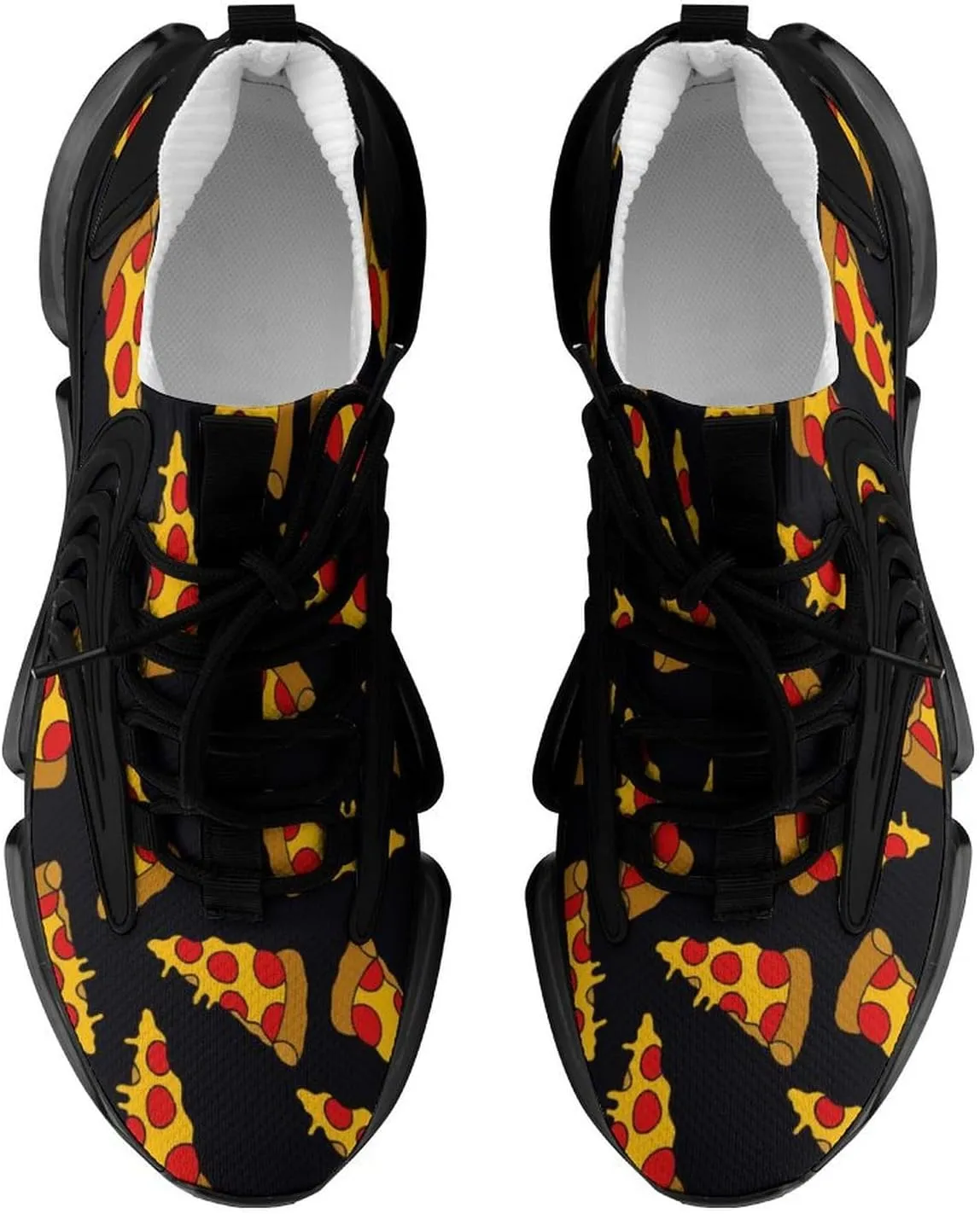 Pizza Doodle Pattern Walking Shoes for Men Lightweight Tennis Fashion Elastic Sports Shoes Cushion Basketball Shoes