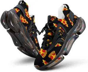 Pizza Doodle Pattern Walking Shoes for Men Lightweight Tennis Fashion Elastic Sports Shoes Cushion Basketball Shoes
