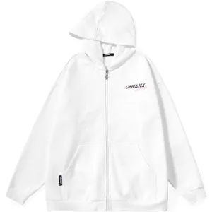 Plain Letter Graffiti Print Padded Hooded Jacket