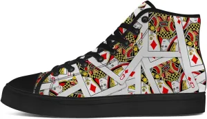 Poker High Top Shoes for Men Women Playing Cards High Top Canvas Sneakers Casual Shoes Gifts for Dad Mom