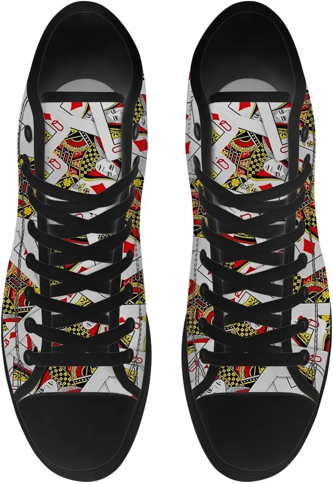 Poker High Top Shoes for Men Women Playing Cards High Top Canvas Sneakers Casual Shoes Gifts for Dad Mom
