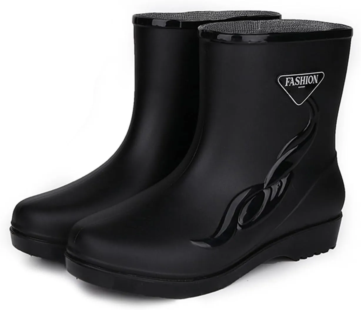 Rain Boots for Men Women Mid-Calf Waterproof Rubber Boots Mens Non-Slip Lightweight Mud Garden Boots Work Boots