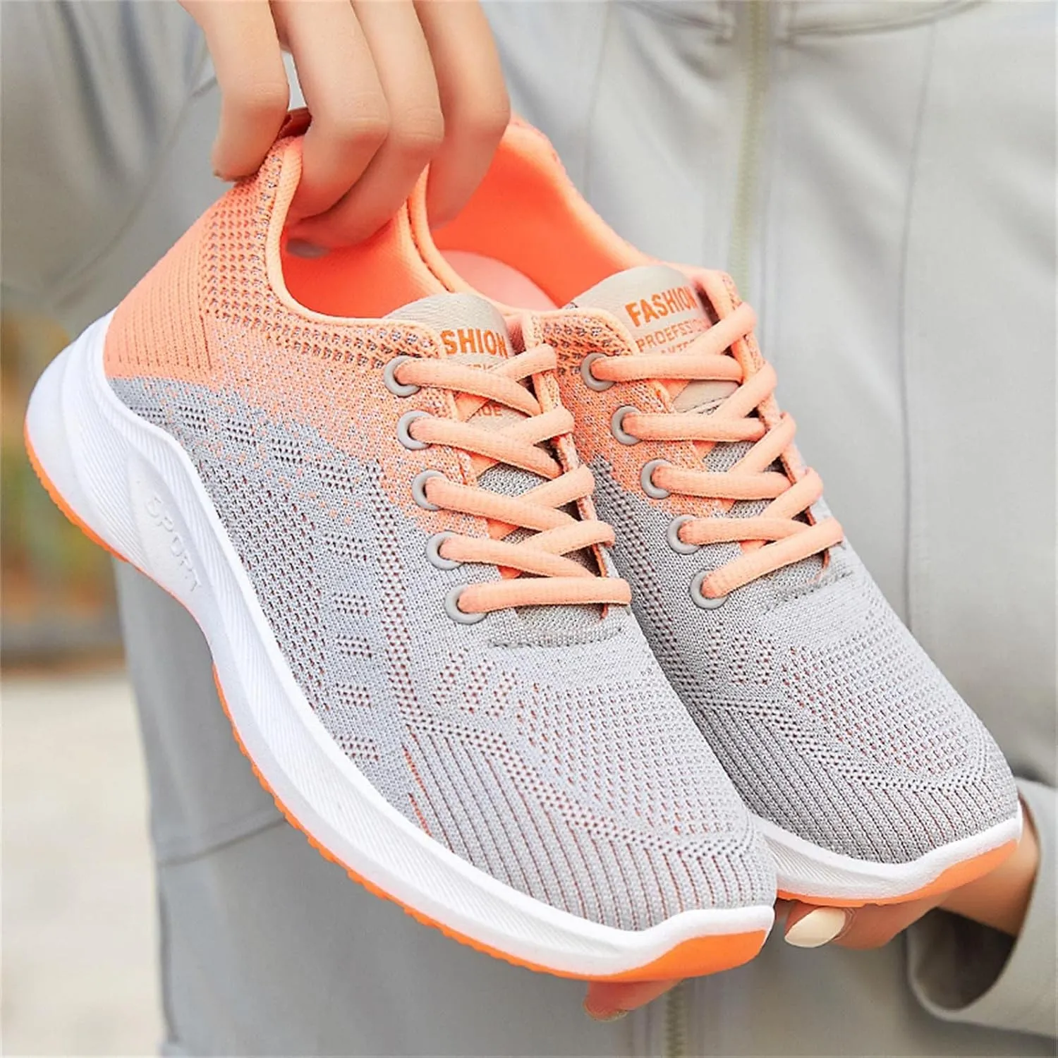 Sneakers for Women Casual Mesh Breathable Lace Up Walking Mens Running Shoes Wide Width Shoes Casual Brown Sneakers White Tennis Shoe Trainers Shoe