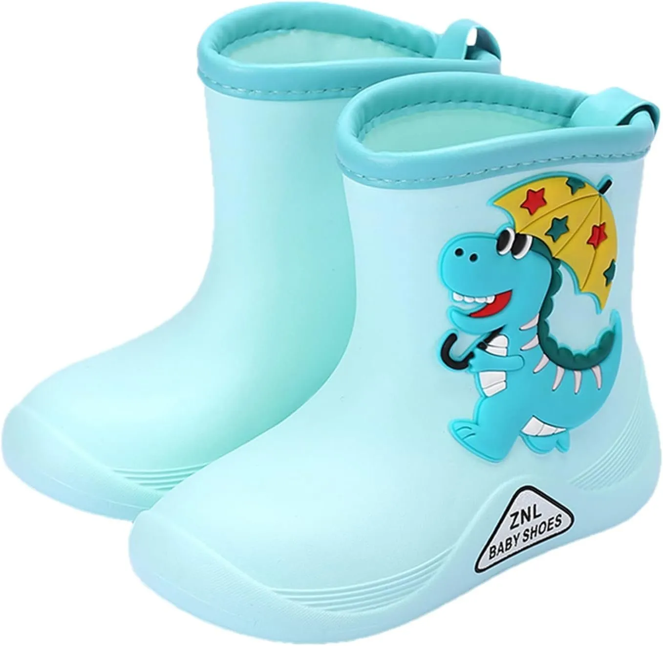 Toddler Dinosaur Rain Boots Waterproof Rubber Kids Rain Boots for Girls Boys Outdoor Non Slip Soft Garden Boots