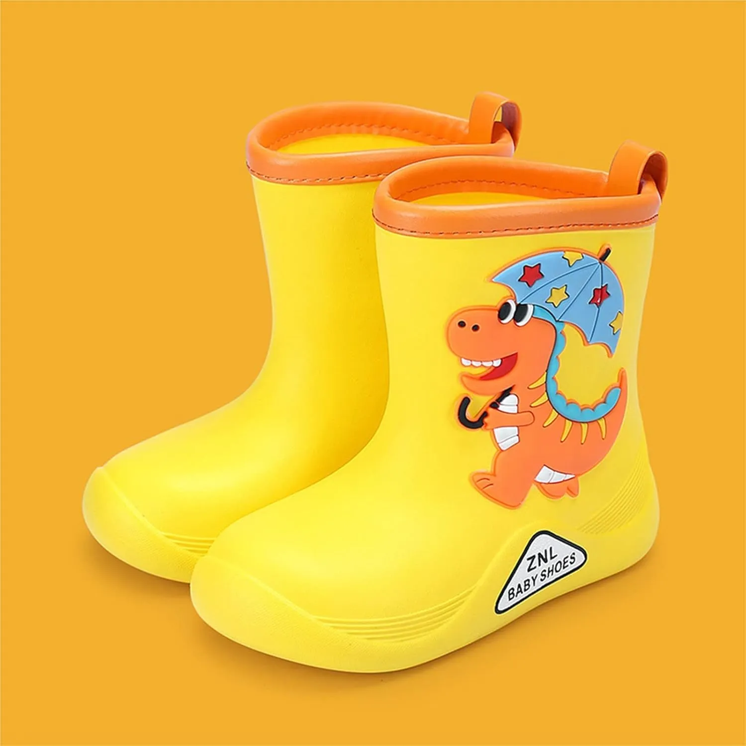 Toddler Dinosaur Rain Boots Waterproof Rubber Kids Rain Boots for Girls Boys Outdoor Non Slip Soft Garden Boots