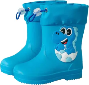 Toddler Dinosaur Rain Boots With Adjustable Buckle Baby Non Slip Rainboots Kids Waterproof Rain Boot For Girls Big Kid