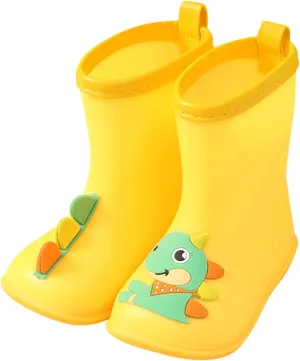 Toddler Kids Cartoon Animal Print Rain Boots Baby Water Shoes EVA Soft Outdoor Kids Rain Boots for Boys Girls
