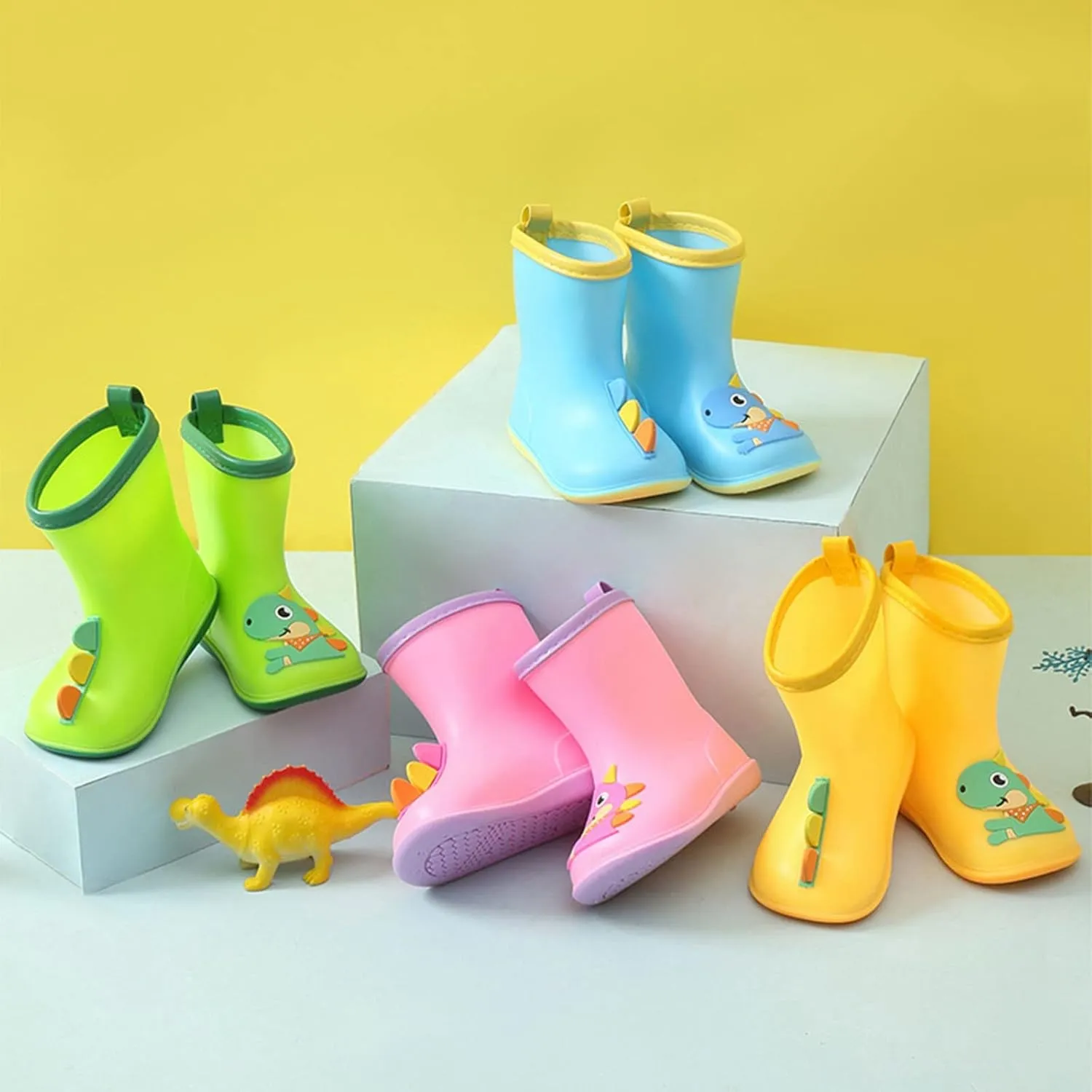 Toddler Kids Cartoon Animal Print Rain Boots Baby Water Shoes EVA Soft Outdoor Kids Rain Boots for Boys Girls
