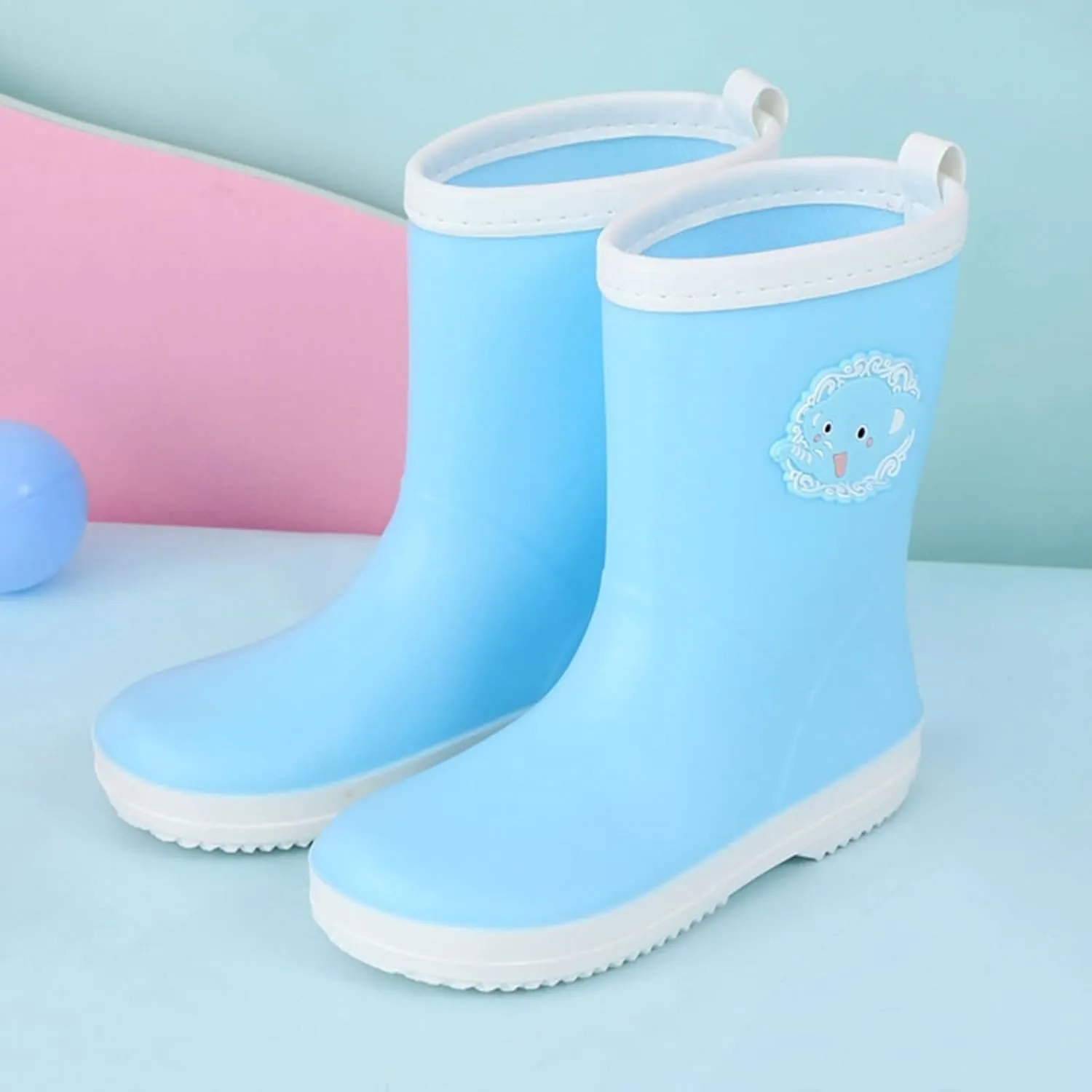 Toddler Kids Rain Boots Boys Girls Waterproof Rain Shoes Cute Cartoon Rainboots Mud Shoes for Water Baby Boy Boots