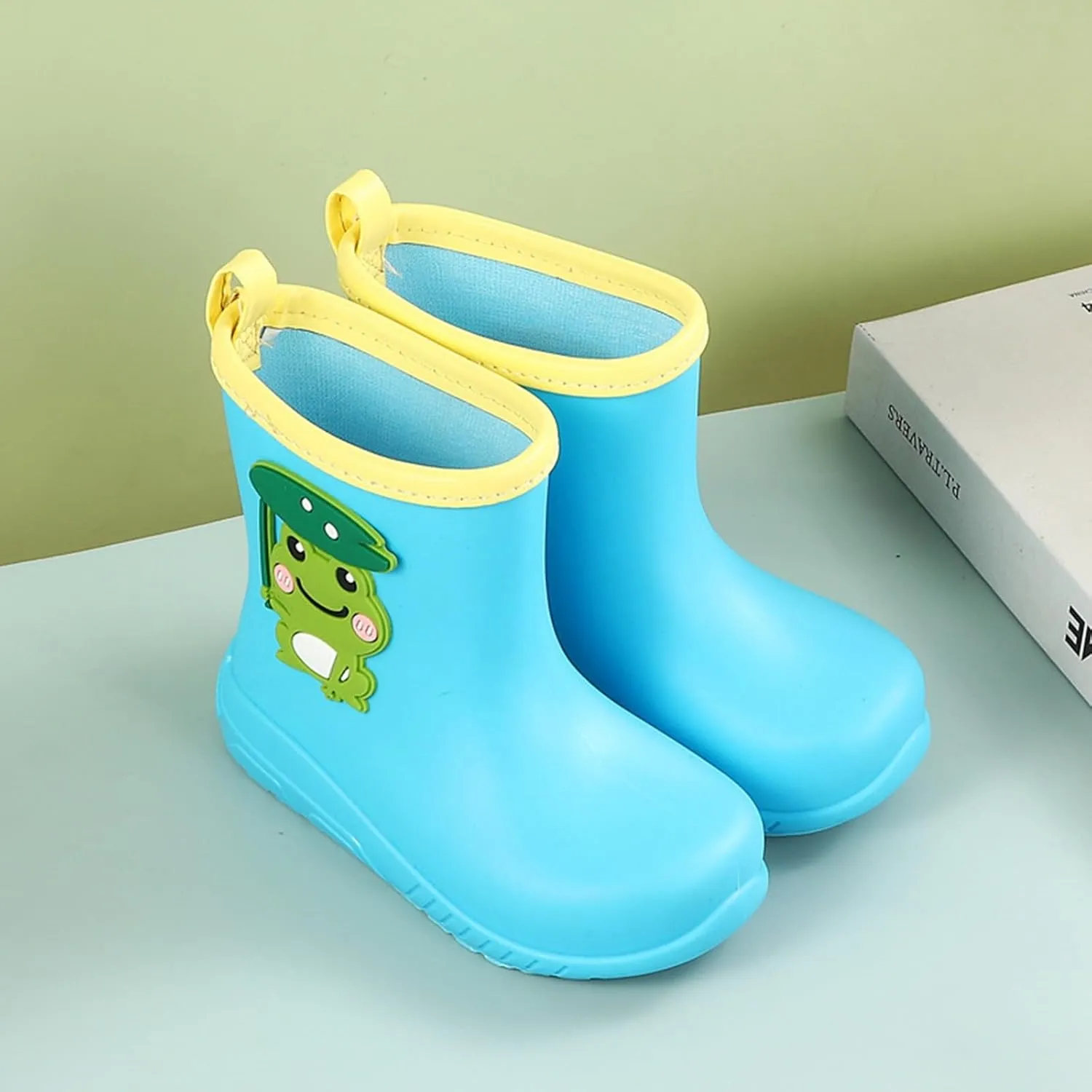 Toddler Kids Rain Boots For Boys Girls Cute Cartoon Rubber Boots Easy-On Lightweight Waterproof Rainboots Baby