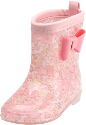 Toddler Kids Rain Boots with Cute Bow Waterproof Rubber Boots for Girls Boys Camouflage Rainboots with Baby Girl Boots