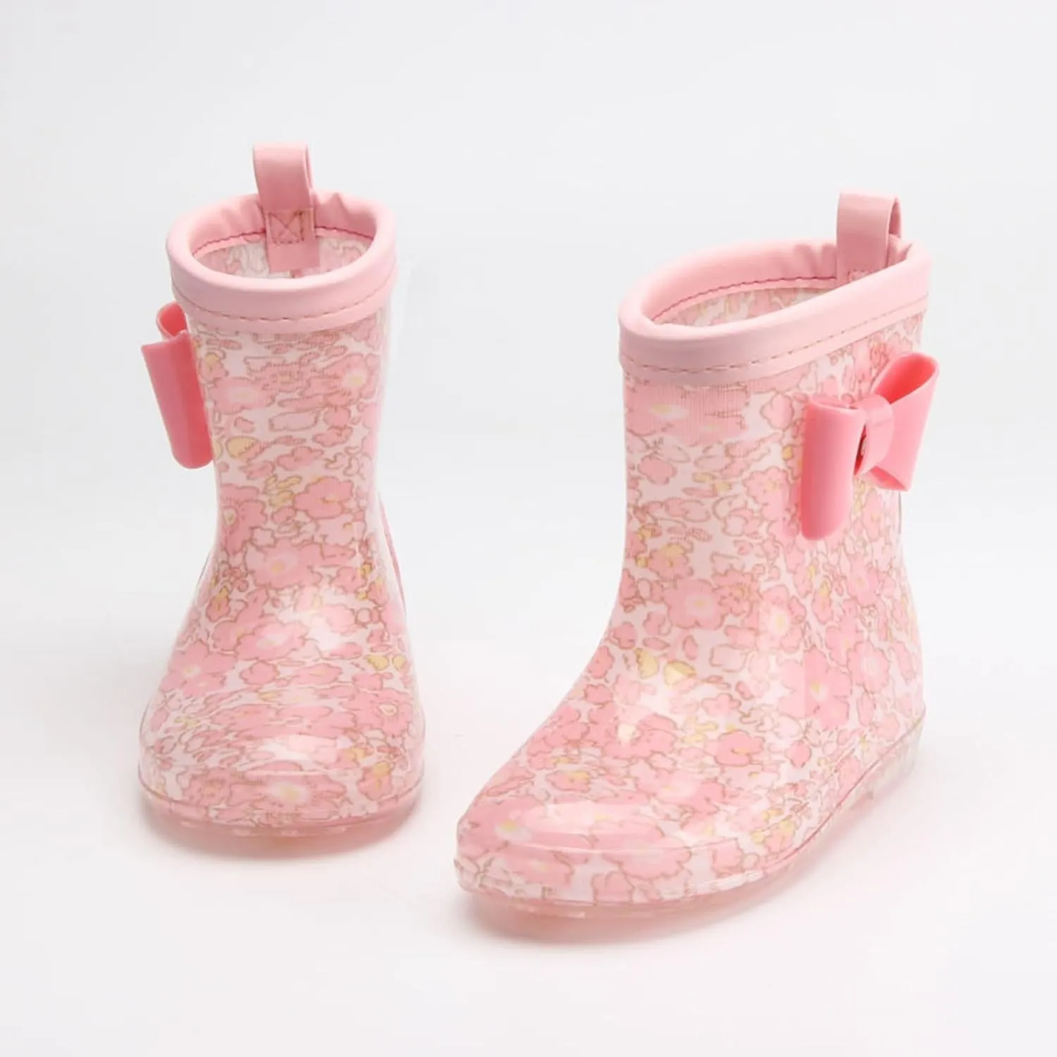 Toddler Kids Rain Boots with Cute Bow Waterproof Rubber Boots for Girls Boys Camouflage Rainboots with Baby Girl Boots