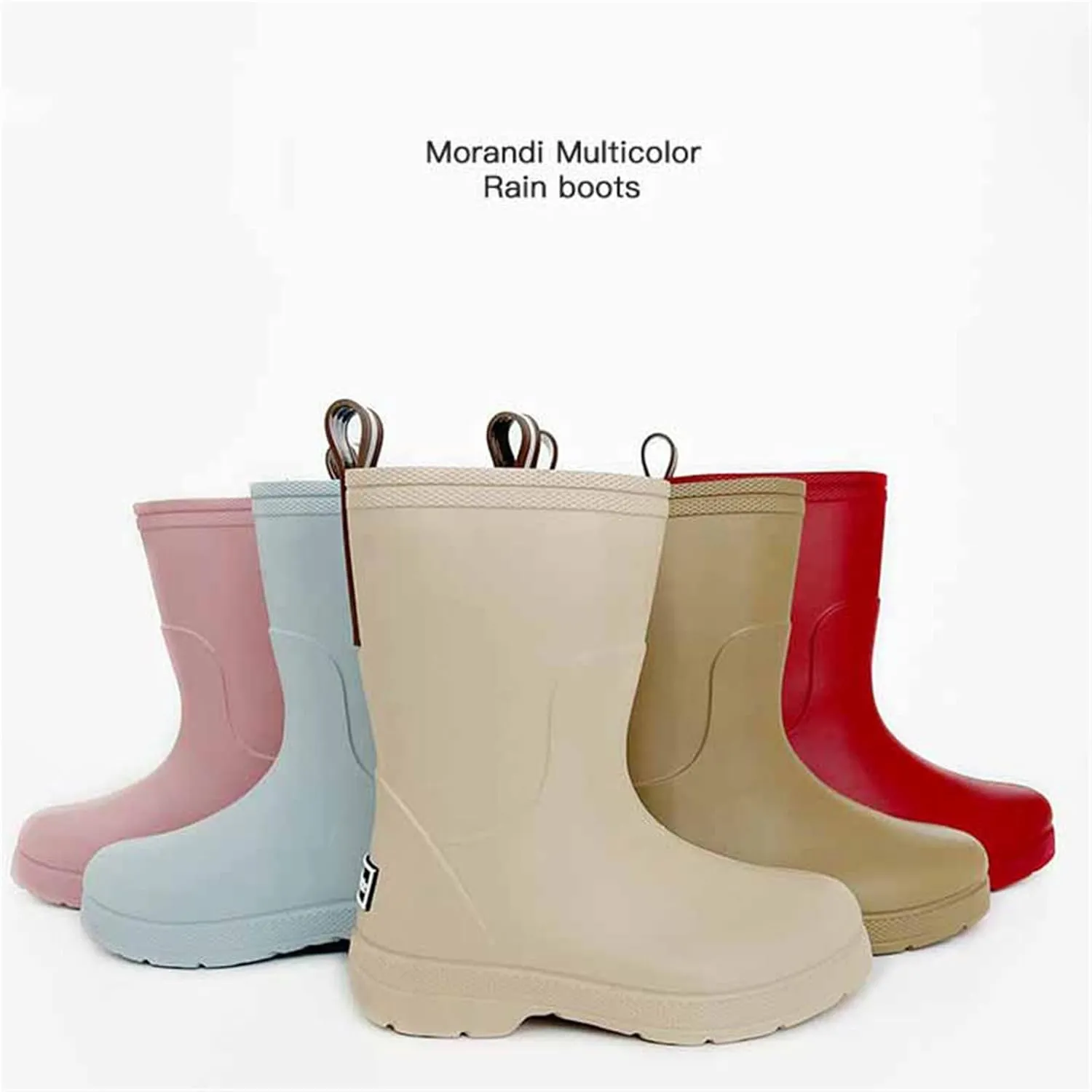 Toddler Mid Calf Rain Boots Waterproof Mud Boot Slip On Rubber Boots Boys Ankle Boots