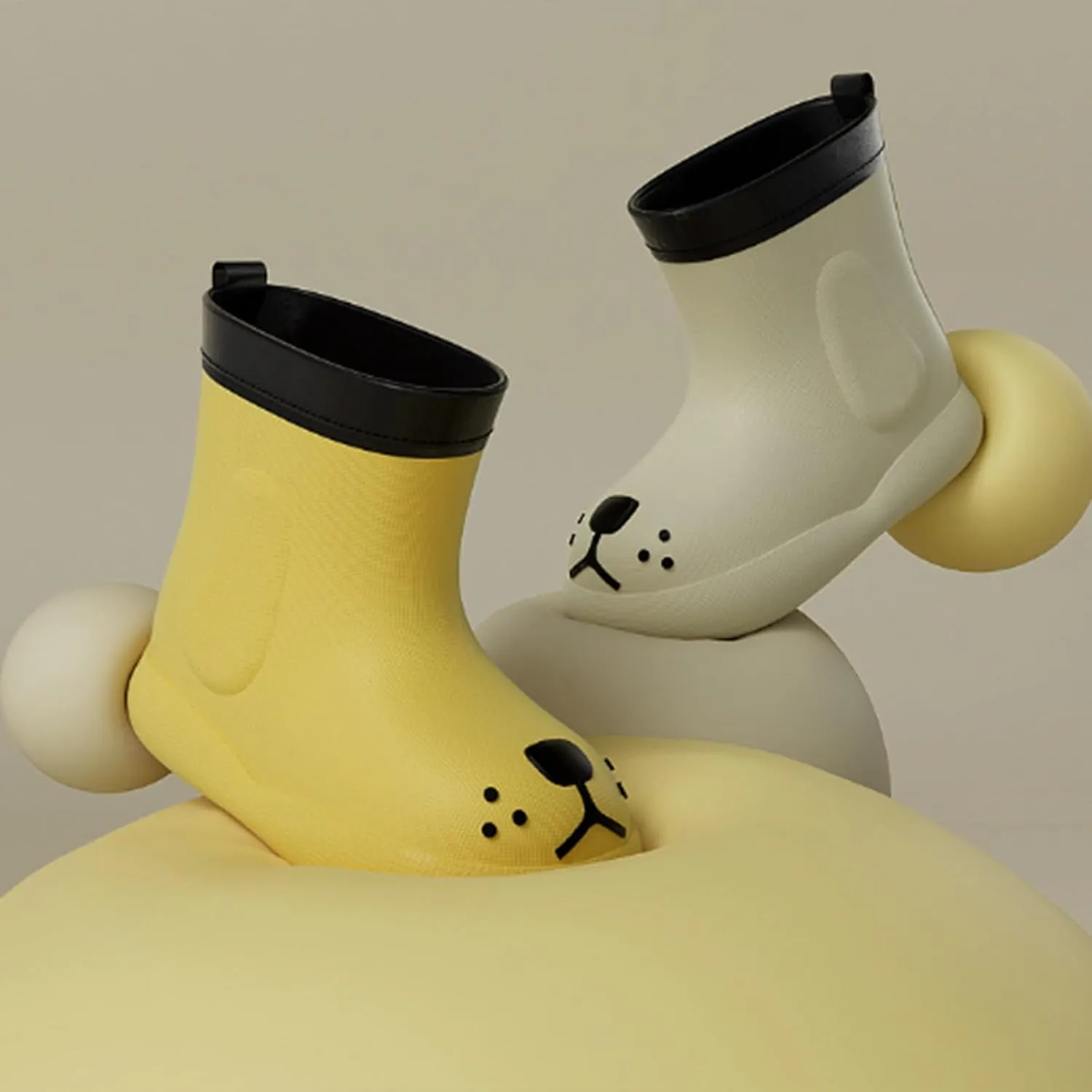 Toddler Rain Boots Children Waterproof Shoes for Boys Girls Lightweight Kids Rain Boots Animal Cartoon Dog Boots