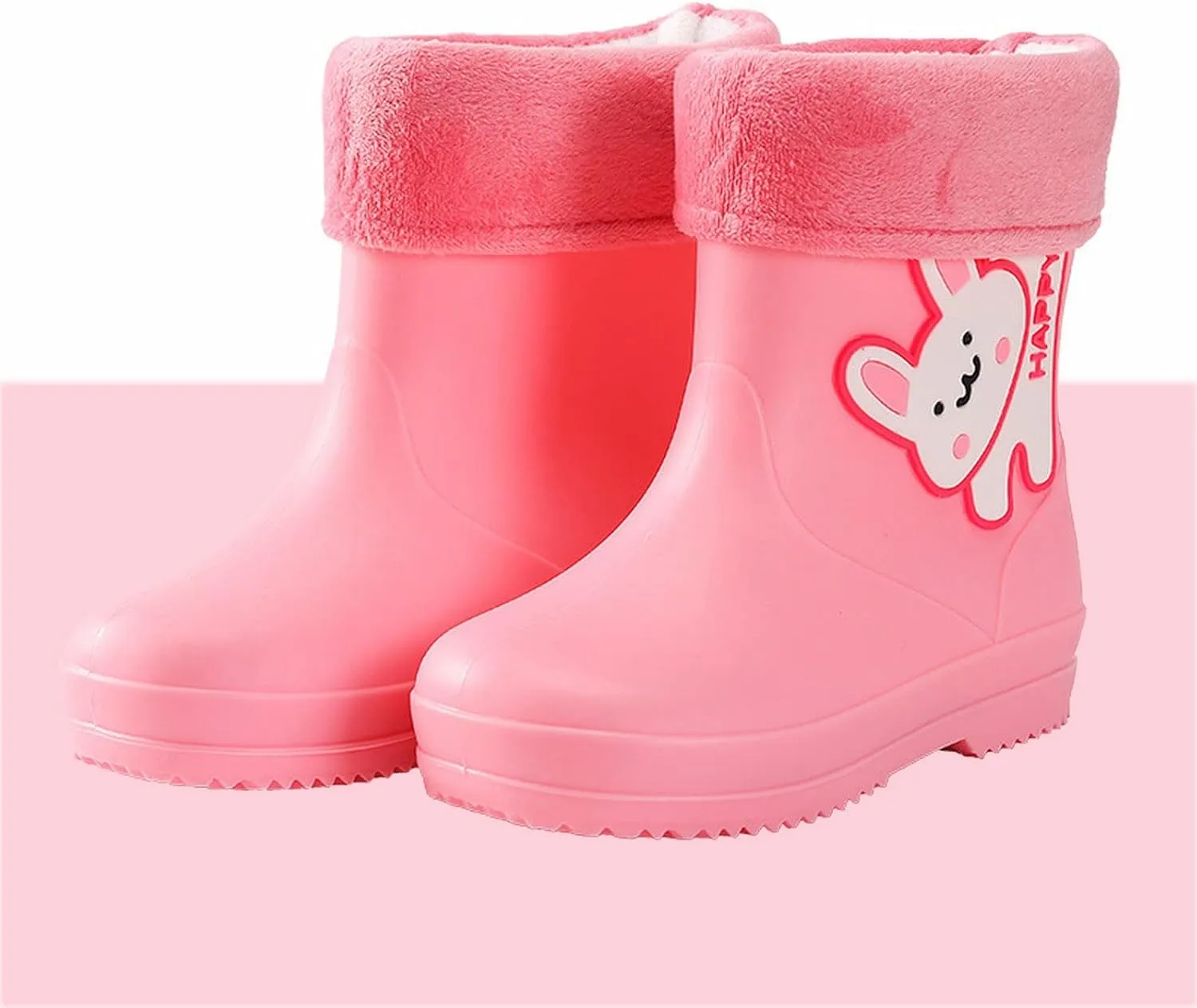 Unisex Child Walking Shoes Fleece Lined Waterproof Rain Boots Cute Cartoon Lightweight Toddler Infant Girl Shoes